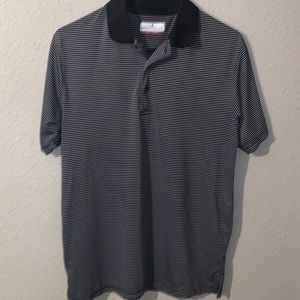 Mens polo black/white striped